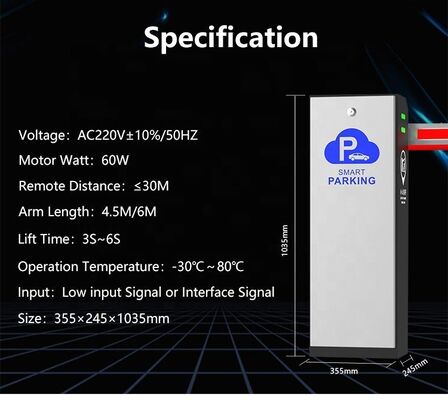 전기 정전 분사 분말 캐비닛 코팅 2 PC 원격 제어 기능을 갖춘 모터화 된 붐 장벽 주차장 보안에 적합